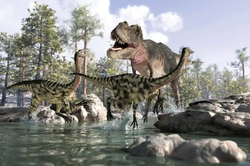 Nowość Fototapeta na Flizelinie MS-5-0469 T-Rex w akcji 375 x 250 cm