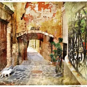 Cena promocyjna Fototapeta na Flizelinie MS-5-0735 Vintage Greek street 375 x 250 cm