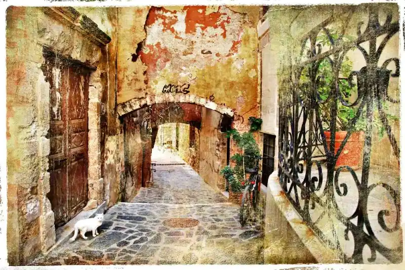 Cena promocyjna Fototapeta na Flizelinie MS-5-0735 Vintage Greek street 375 x 250 cm