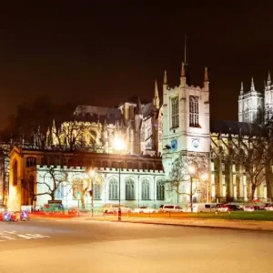 Wysoka jakość Fototapeta na Flizelinie MS-5-1068 Opactwo Westminsterskie nocą 375 x 250 cm
