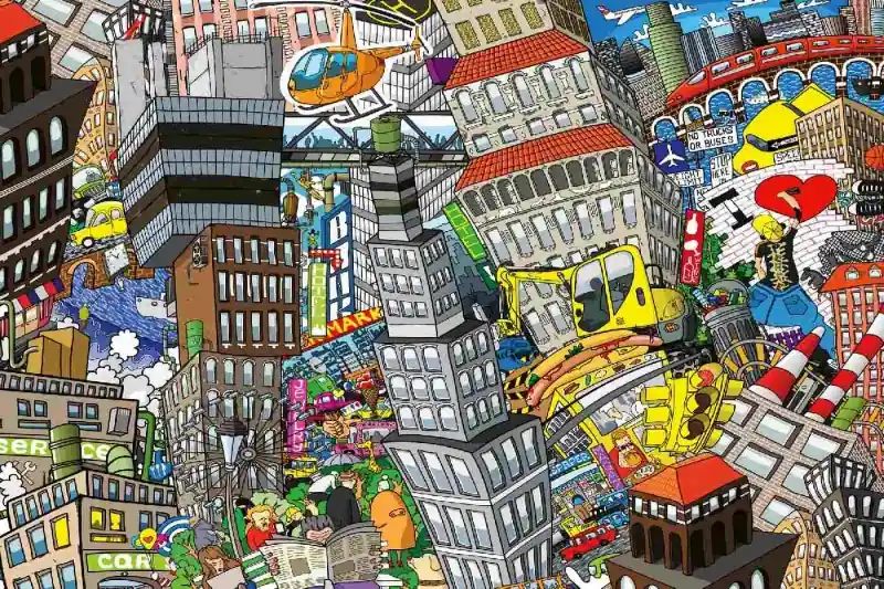 Fototapeta na Flizelinie MS-5-1413 City Cartoon 375 x 250 cm Wysoka jakość