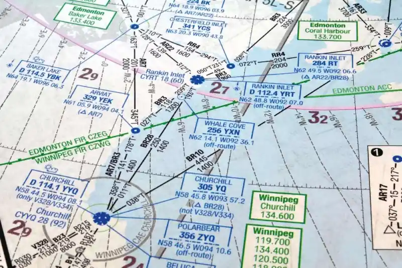 Fototapeta na flizelinie MS-5-1492 Mapa nawigacyjna samolotów 375 x 250 cm Ekspresowa dostawa