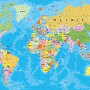 Tylko dziś Fototapeta na flizelinie MS-5-1503 Mapa świata na globusie 375 x 250 cm