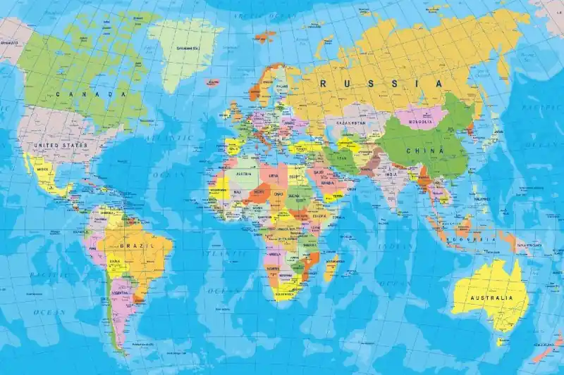 Tylko dziś Fototapeta na flizelinie MS-5-1503 Mapa świata na globusie 375 x 250 cm