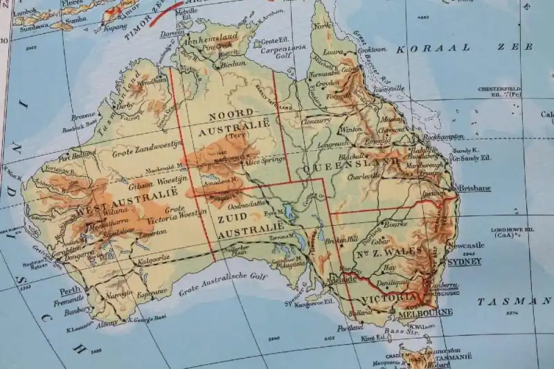 Obniżka ceny Fototapeta na flizelinie MS-5-1517 Mapa Australii 375 x 250 cm