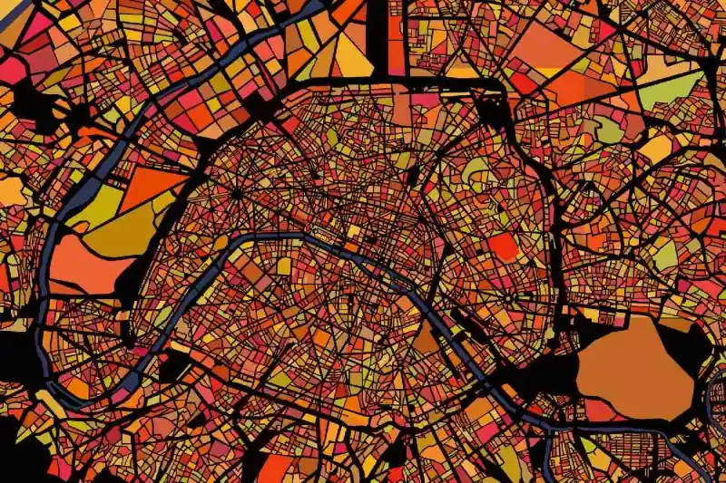 Niska cena Fototapeta na flizelinie MS-5-1518 Mapa Paryża 375 x 250 cm