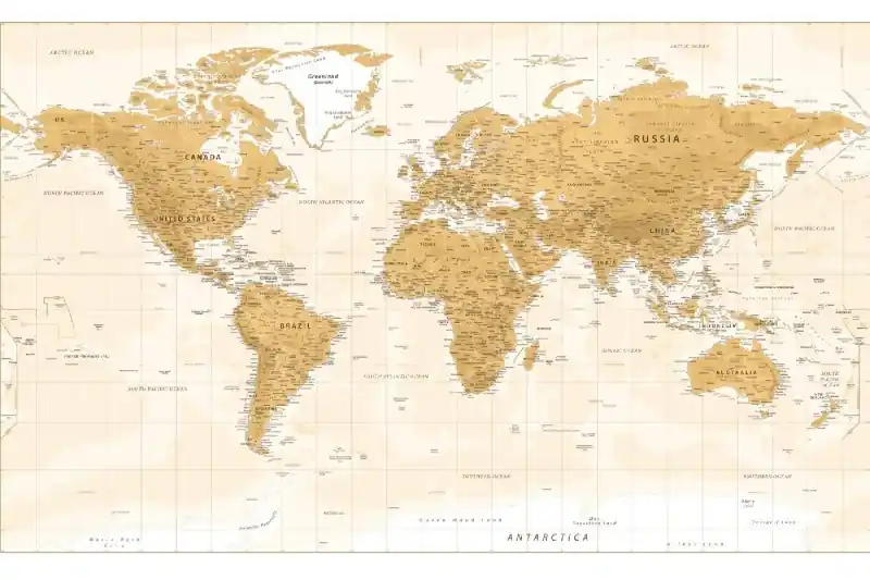 Fototapeta na flizelinie MS-5-1521 Mapa świata 375 x 250 cm Darmowy zwrot