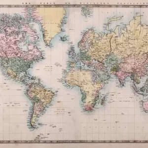 Darmowa dostawa Fototapeta na flizelinie MS-5-1529 Stara kolorowa mapa 375 x 250 cm