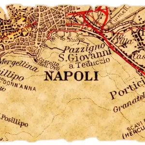 Darmowy zwrot Fototapeta na flizelinie MS-5-1536 Stara mapa Neapolu 375 x 250 cm