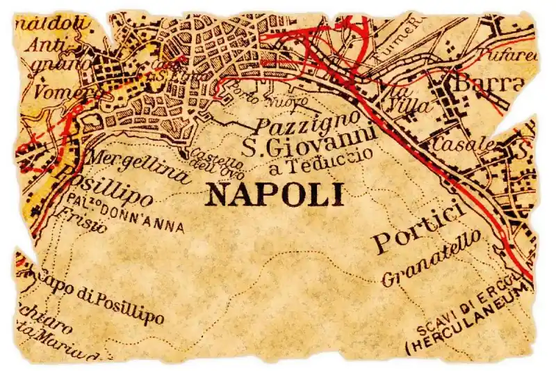 Darmowy zwrot Fototapeta na flizelinie MS-5-1536 Stara mapa Neapolu 375 x 250 cm