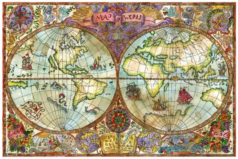 Zniżka Fototapeta na flizelinie MS-5-1557 Ilustracja świata 375 x 250 cm