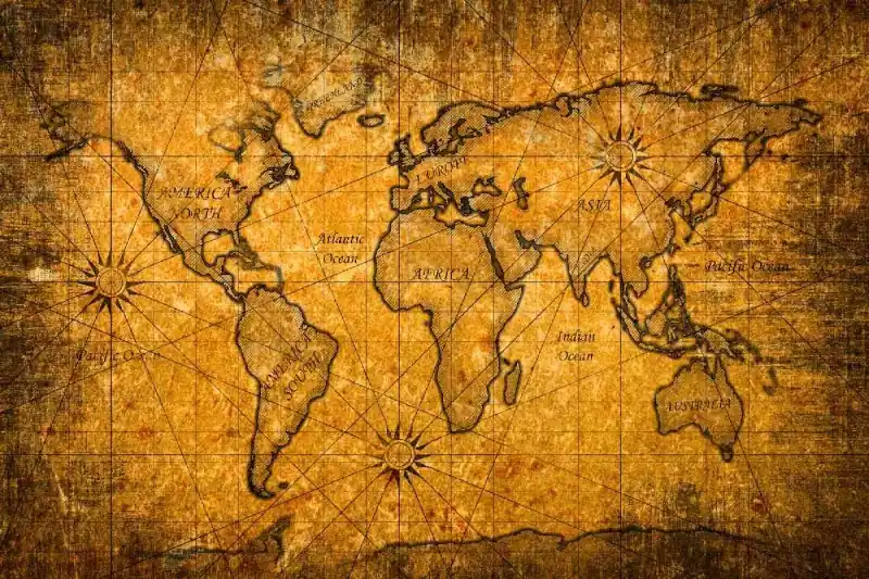 Fototapeta na flizelinie MS-5-1564 Mapa świata vintage VI. 375 x 250 cm Premium