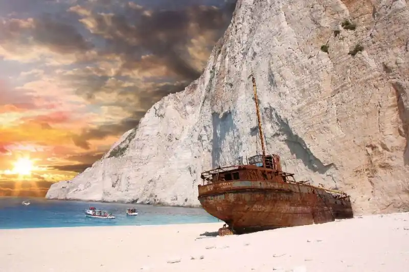 Fototapeta na flizelinie MS-5-1773 Wrak statku na Zakynthos 375 x 250 cm Bestseller