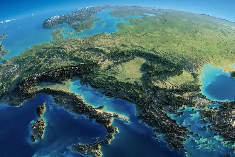Kup teraz Fototapeta na flizelinie MS-5-1792 3D mapa Europy 375 x 250 cm