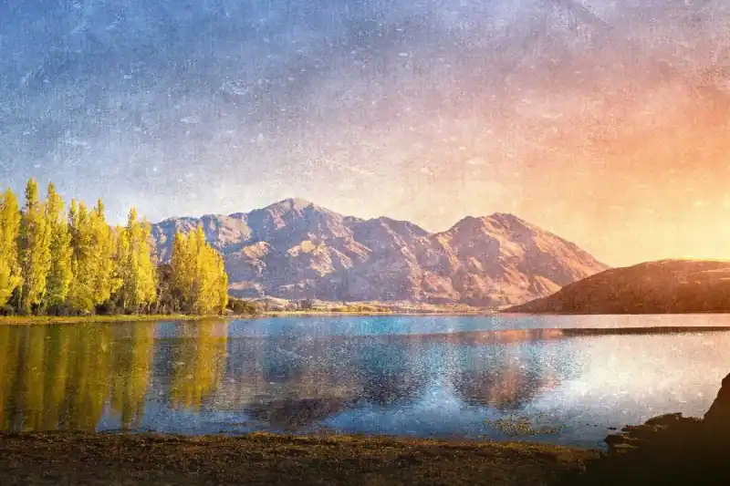 Fototapeta na flizelinie MS-5-2039 Malowanie - Jezioro górskie 375 x 250 cm Nie przegap