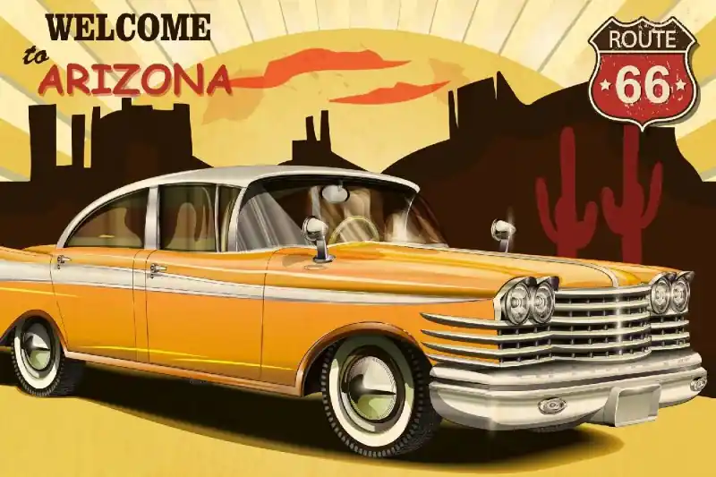 Kup teraz Fototapeta na flizelinie MS-5-2083 Arizona plakat retro 375 x 250 cm