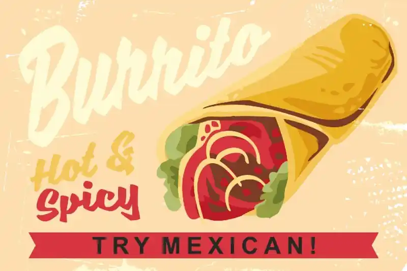 Fototapeta na flizelinie MS-5-2085 Burrito plakat vintage 375 x 250 cm Hit sprzedaży