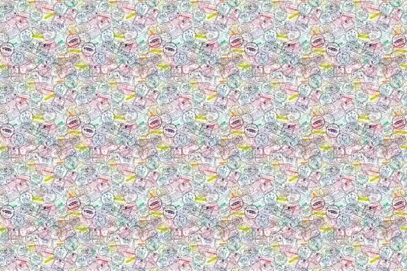 Kup teraz Fototapeta na flizelinie MS-5-2121 Kolekcja pieczątek paszportowych 375 x 250 cm