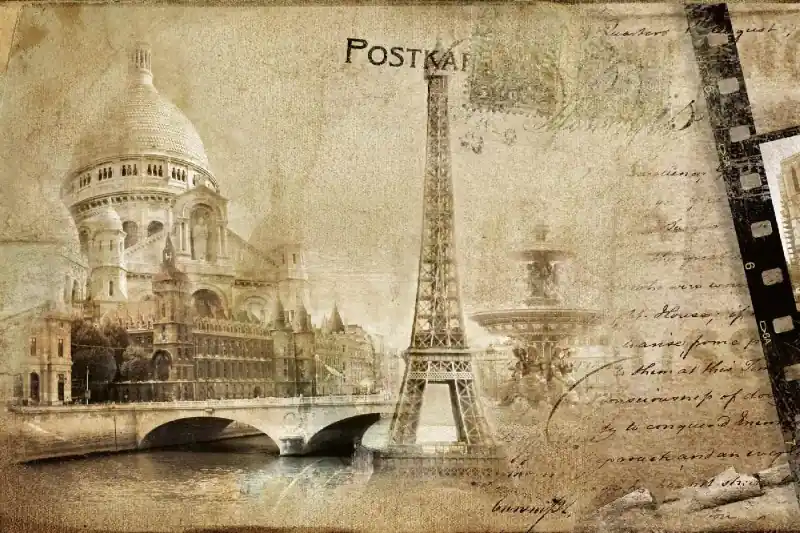 Rabat Fototapeta na flizelinie MS-5-2132 Retro Paris pocztówka 375 x 250 cm