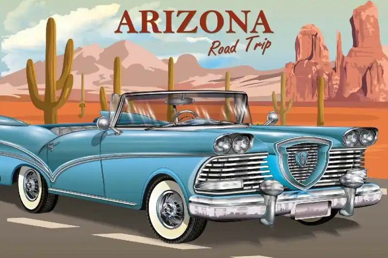 Fototapeta na flizelinie MS-5-2150 Vintage Arizona plakat 375 x 250 cm Popularny