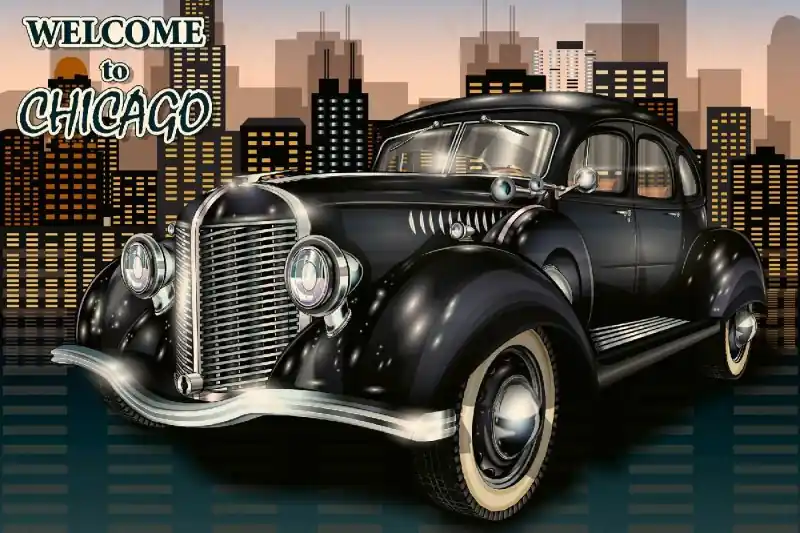 Fototapeta na flizelinie MS-5-2175 Chicago plakat retro 375 x 250 cm Kup teraz