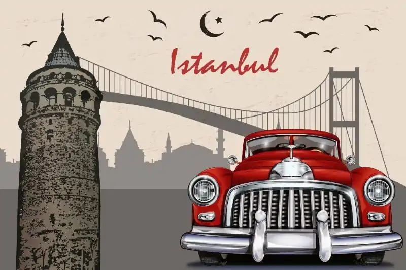 Fototapeta na flizelinie MS-5-2177 Stambuł plakat retro 375 x 250 cm Tylko dziś