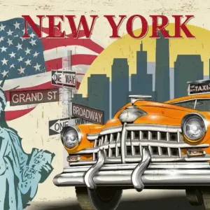 Darmowa dostawa Fototapeta na flizelinie MS-5-2181 New York Taxi 375 x 250 cm