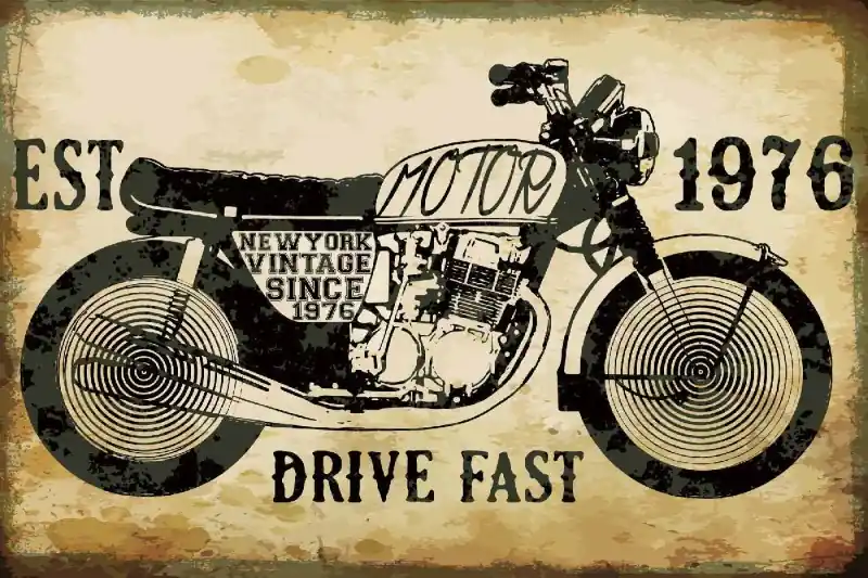 Fototapeta na flizelinie MS-5-2202 Retro plakat motocyklowy 375 x 250 cm Tylko do końca tygodnia