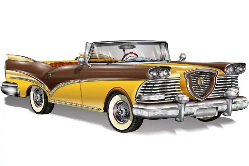 Bestseller Fototapeta na flizelinie MS-5-2208 Retro żółta convertible 375 x 250 cm