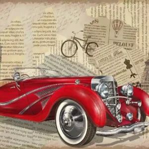 Bezpieczna płatność Fototapeta na flizelinie MS-5-2213 Plakat Vintage 375 x 250 cm