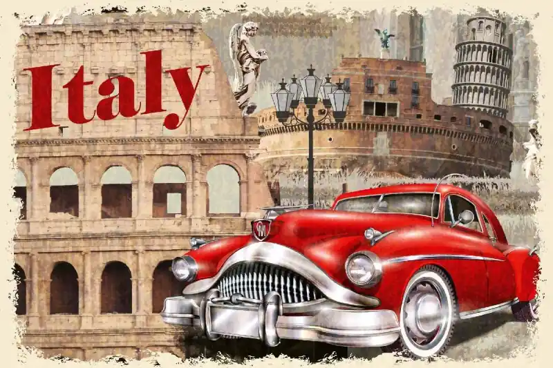 Cena promocyjna Fototapeta na flizelinie MS-5-2215 Vintage włoski plakat 375 x 250 cm