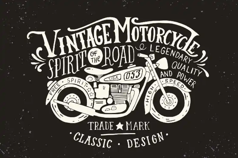Fototapeta na flizelinie MS-5-2216 Plakat motocyklowy vintage 375 x 250 cm Ograniczona ilość