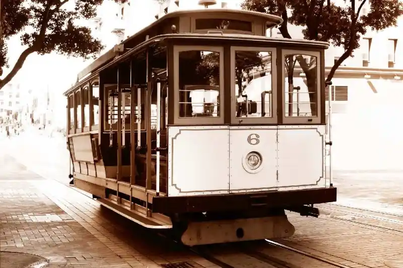 Fototapeta na flizelinie MS-5-2882 Stary tramwaj z 1873 r. 375 x 250 cm Popularny