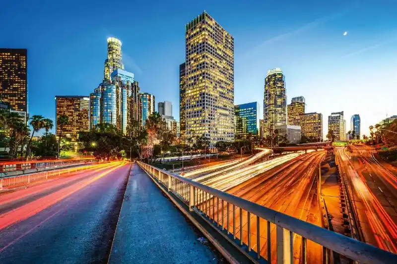Taniej Fototapeta na flizelinie MS-5-2973 Los Angeles nocą 375 x 250 cm