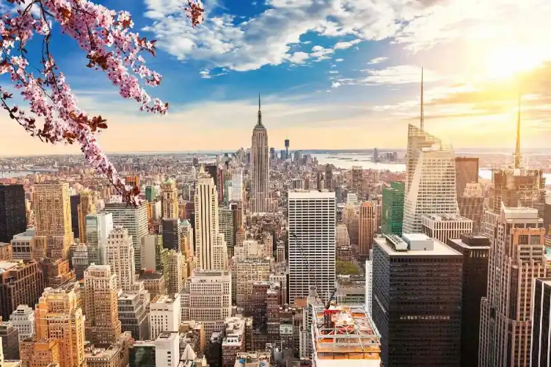 Fototapeta na flizelinie MS-5-2975 Manhattan o zachodzie słońca 375 x 250 cm Kup online
