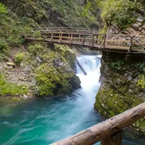 Bezpieczna płatność Fototapeta na flizelinie MS-5-3096 Vintgar Gorge 375 x 250 cm