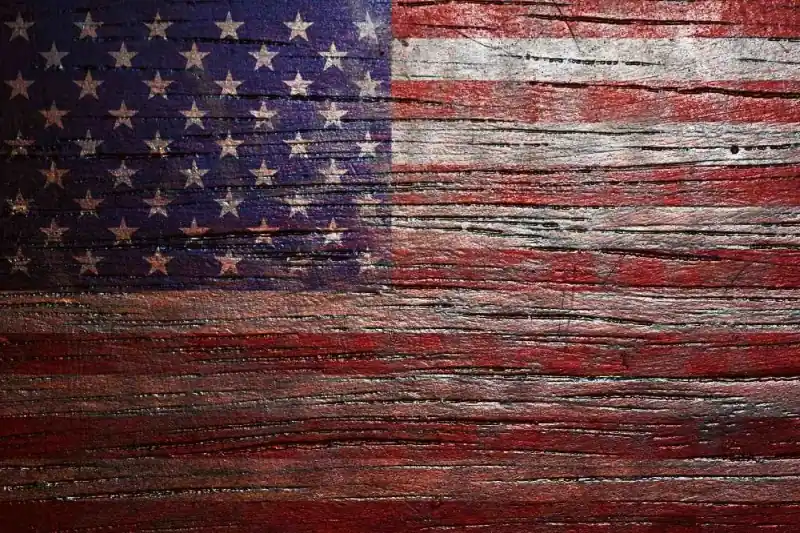 Fototapeta na flizelinie MS-5-3016 flaga USA na drewnie 375 x 250 cm Nowy
