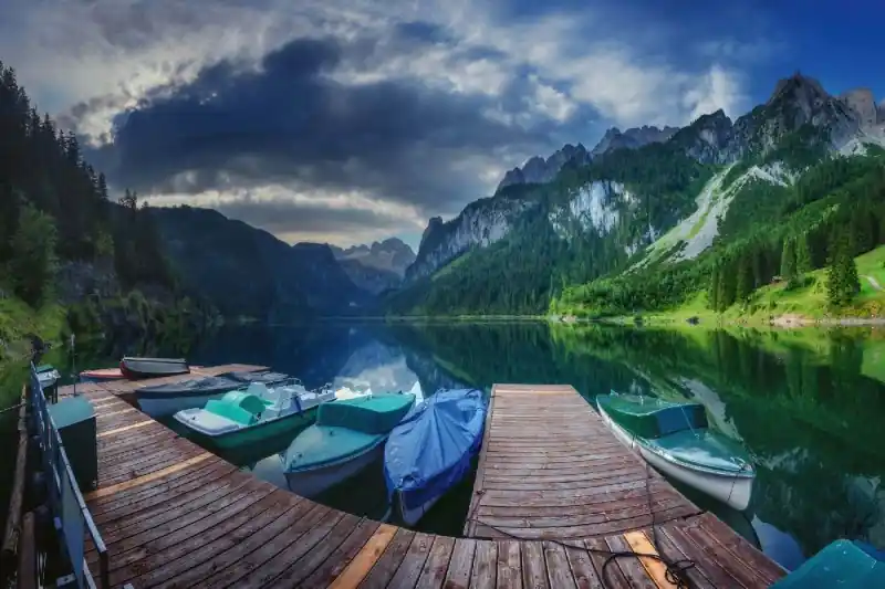 Fototapeta na flizelinie MS-5-3055 Jezioro Gosausee 375 x 250 cm Szybka dostawa