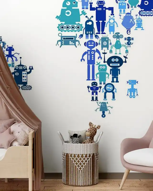 Mapa świata robotów niebieska Tani