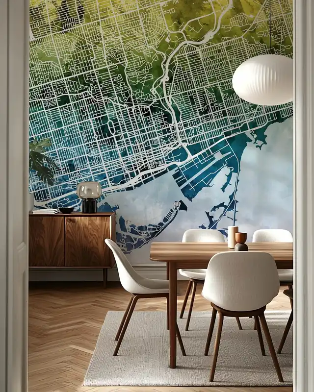 Mapa ulic Toronto Niebieskozielona Bezpieczne zakupy
