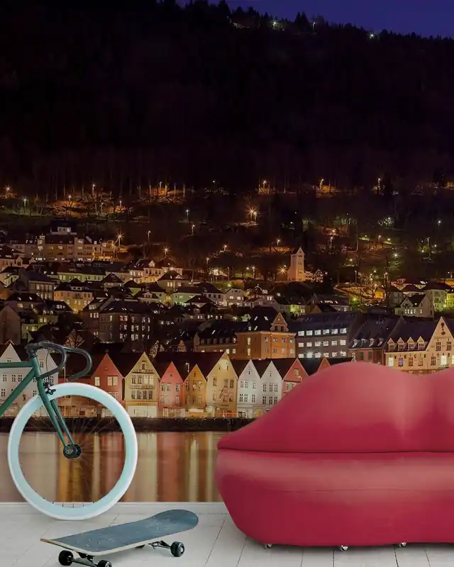 Ekspresowa dostawa Kolorowe domy w Bergen, Norwegia
