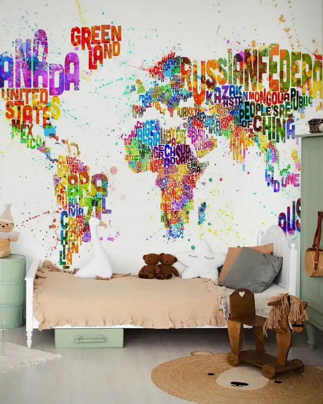 Szybka wysyłka Typograficzny tekst mapa świata plama farby