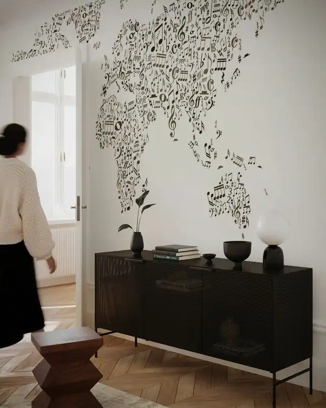 Okazja Mapa świata z nutami