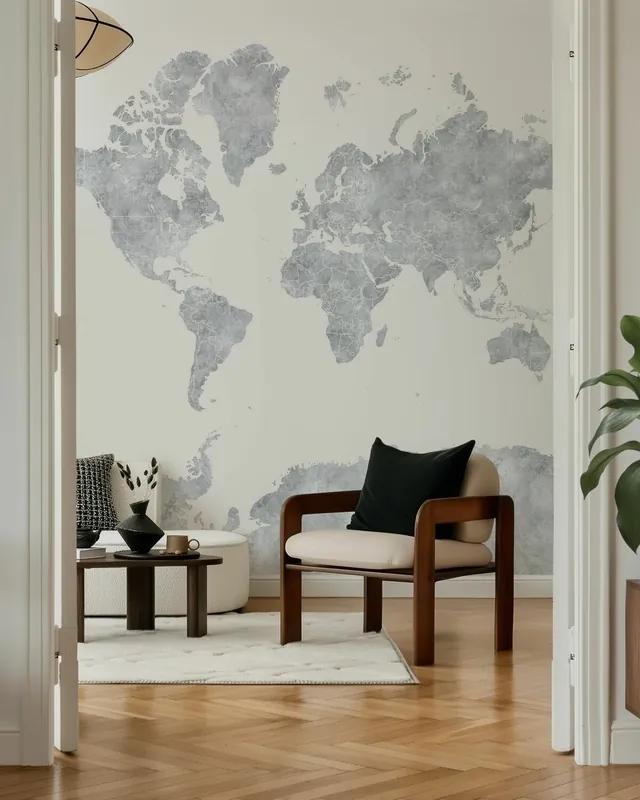 Szara mapa świata bez etykiet Oferta