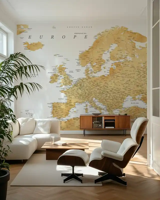 Złota szczegółowa mapa Europy Obniżka ceny