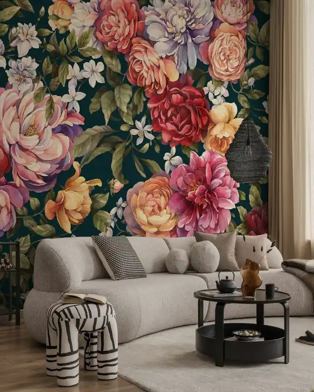 Dostępne od ręki Floralia - Ciemnoniebieski