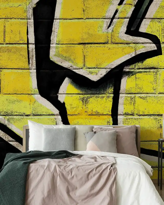 Ściana z cegieł Graffiti - Żółta Hit sprzedaży