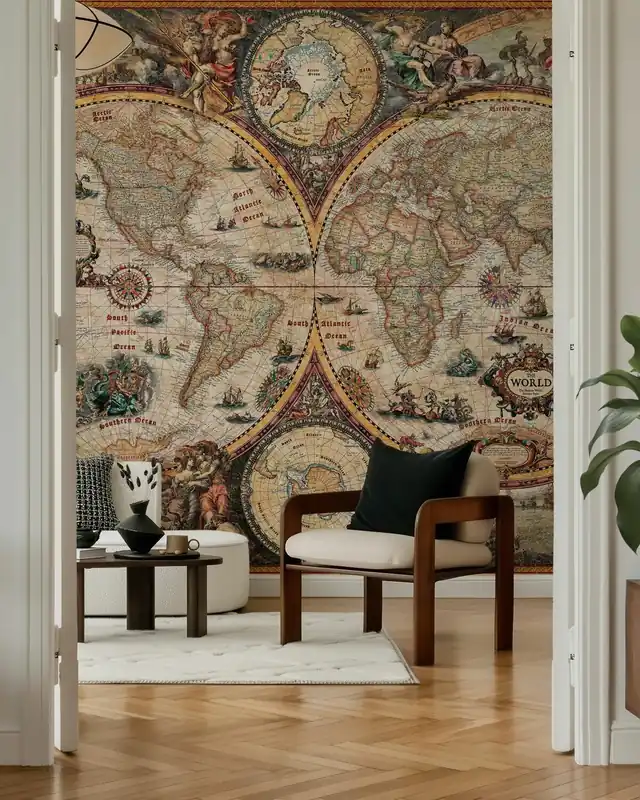 Mapa świata w stylu vintage Tylko do końca tygodnia