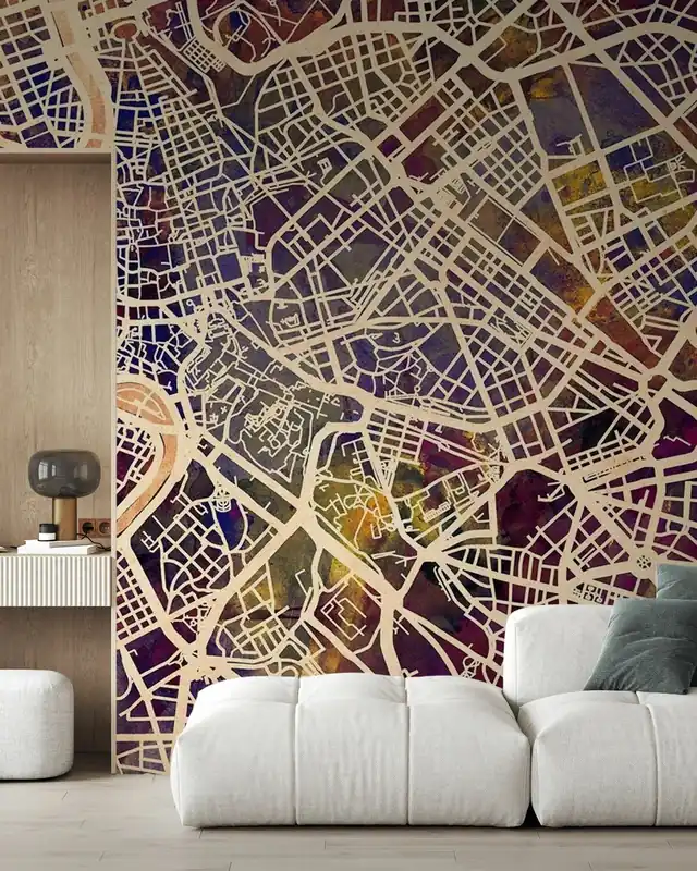Szybka dostawa Mapa ulic Rzymu fioletowa