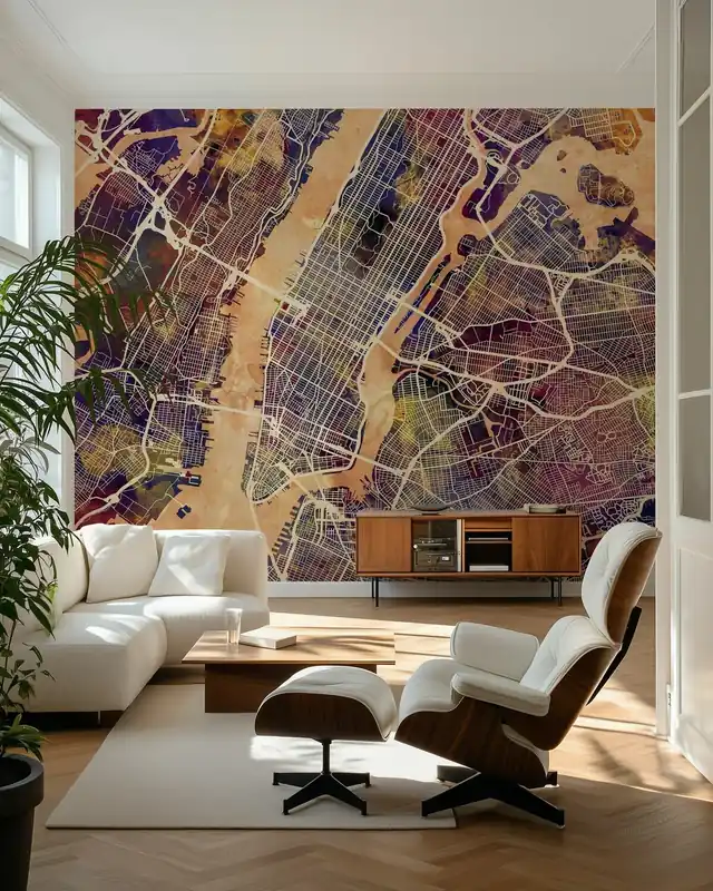 Okazja Mapa ulic Nowego Jorku Purpurowa